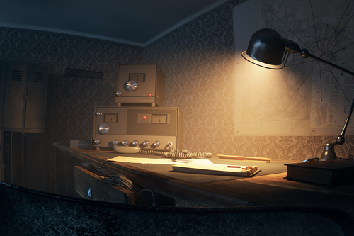 Vintage Radio Station on desk world war old broadcast